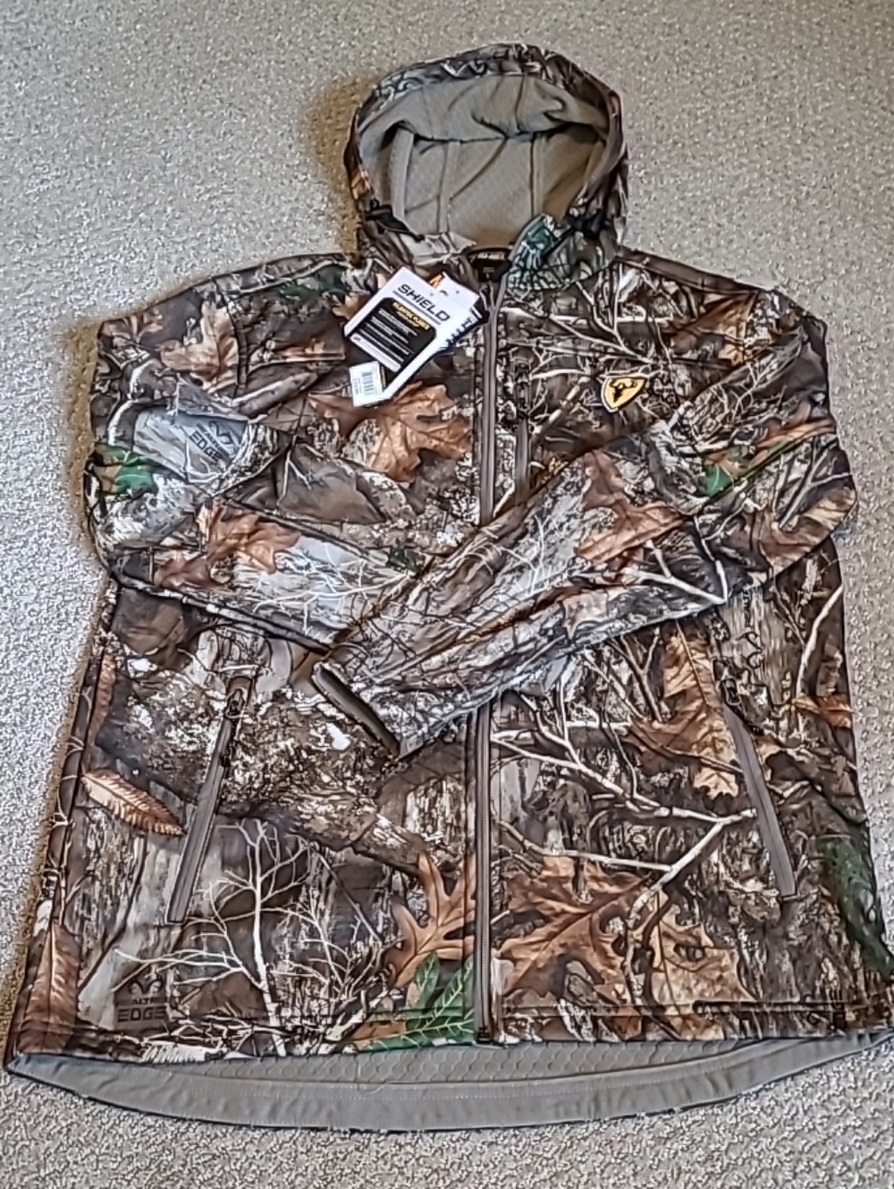 Blocker Outdoors Shield Realtree Camo Silentec Fleece Hooded Jacket Size Large